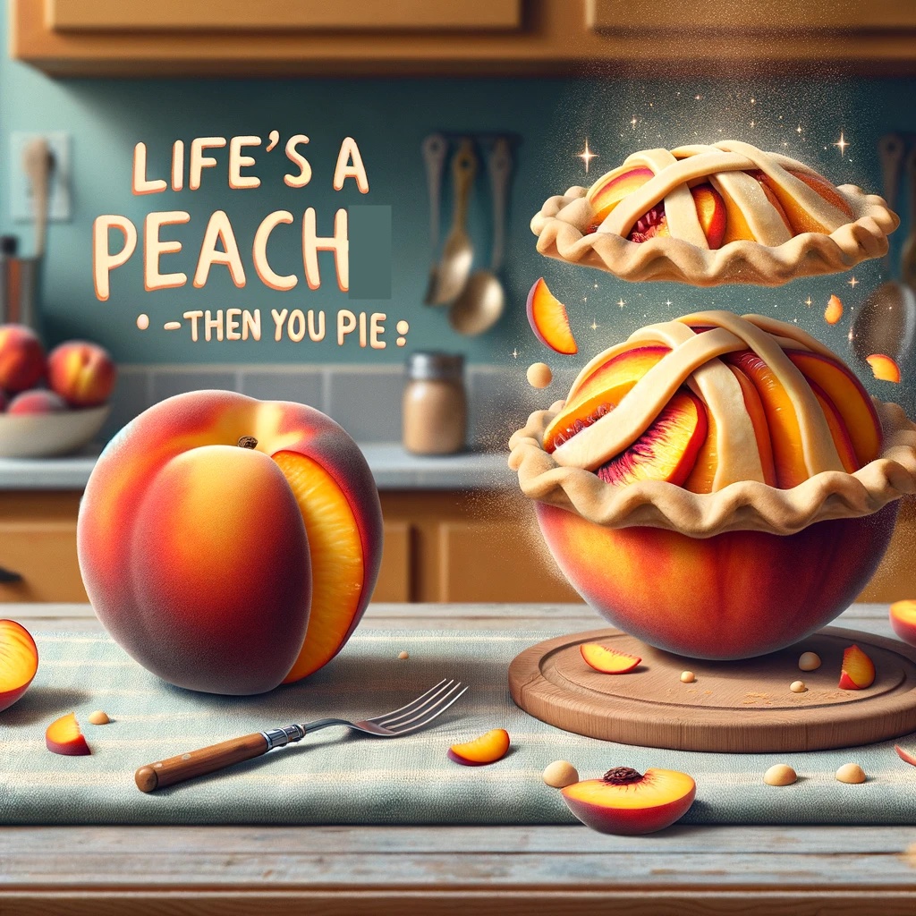 Lifes a peach then you pie. Peach Pun