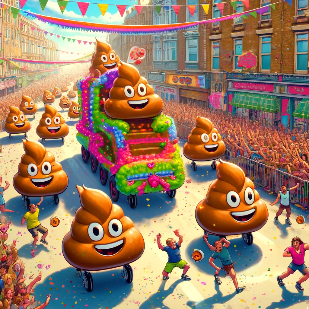 Lifes a poop parade but we can choose to dance or dodge. Poop Pun