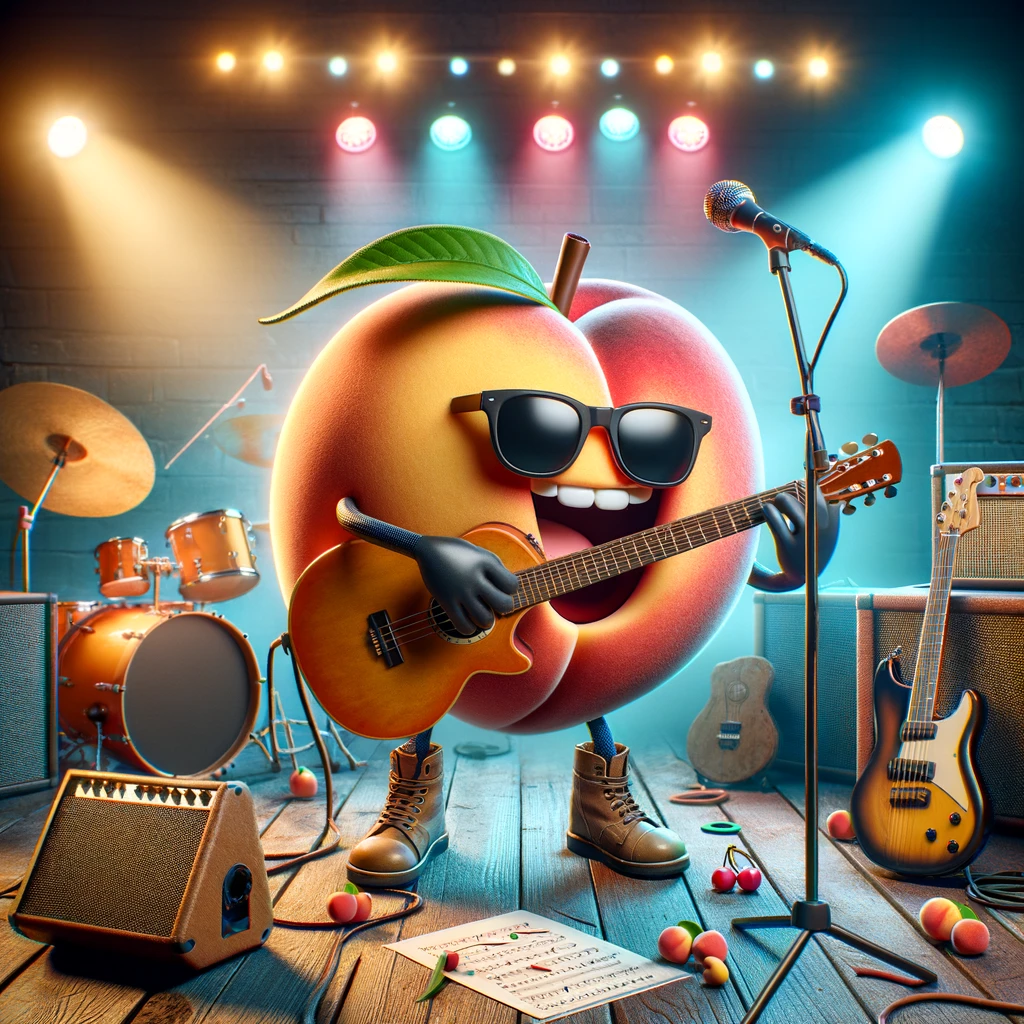 That peach who became a musician really made a jam session. Peach Pun