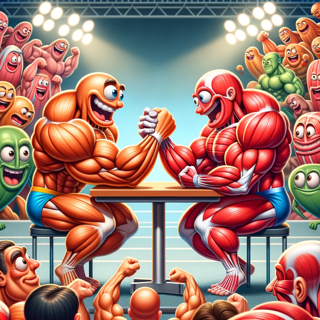 The biceps and triceps had an arm wrestling competition. It was a real flex off. Anatomy Pun