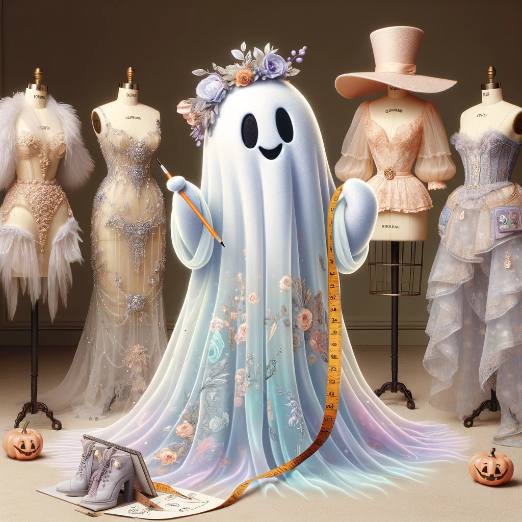 The ghost fashion designer only creates spooktacular couture. Ghost Pun