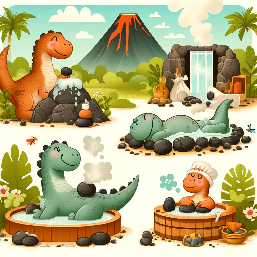 Where do dinosaurs relax The dino spa