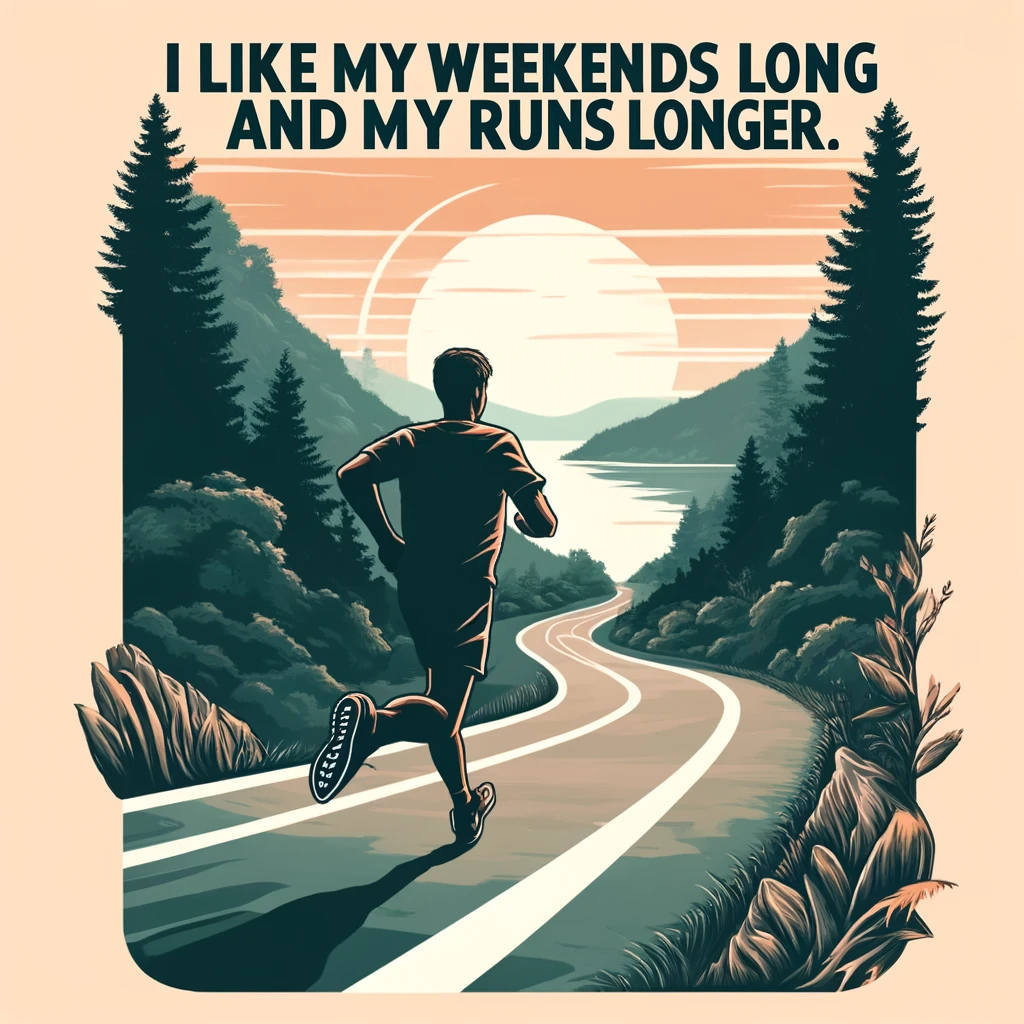 I like my weekends long and my runs longer Running Pun
