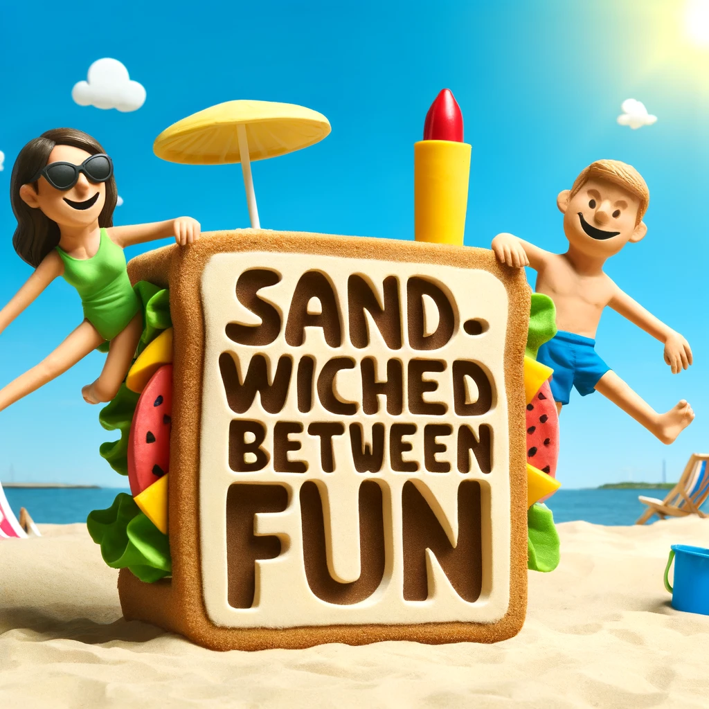 Sand wiched between fun Sand Pun