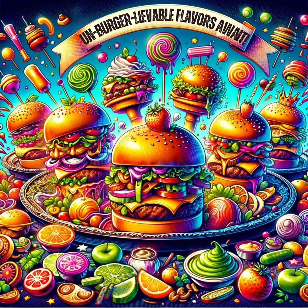 Un burger lievable flavors await Burger Pun
