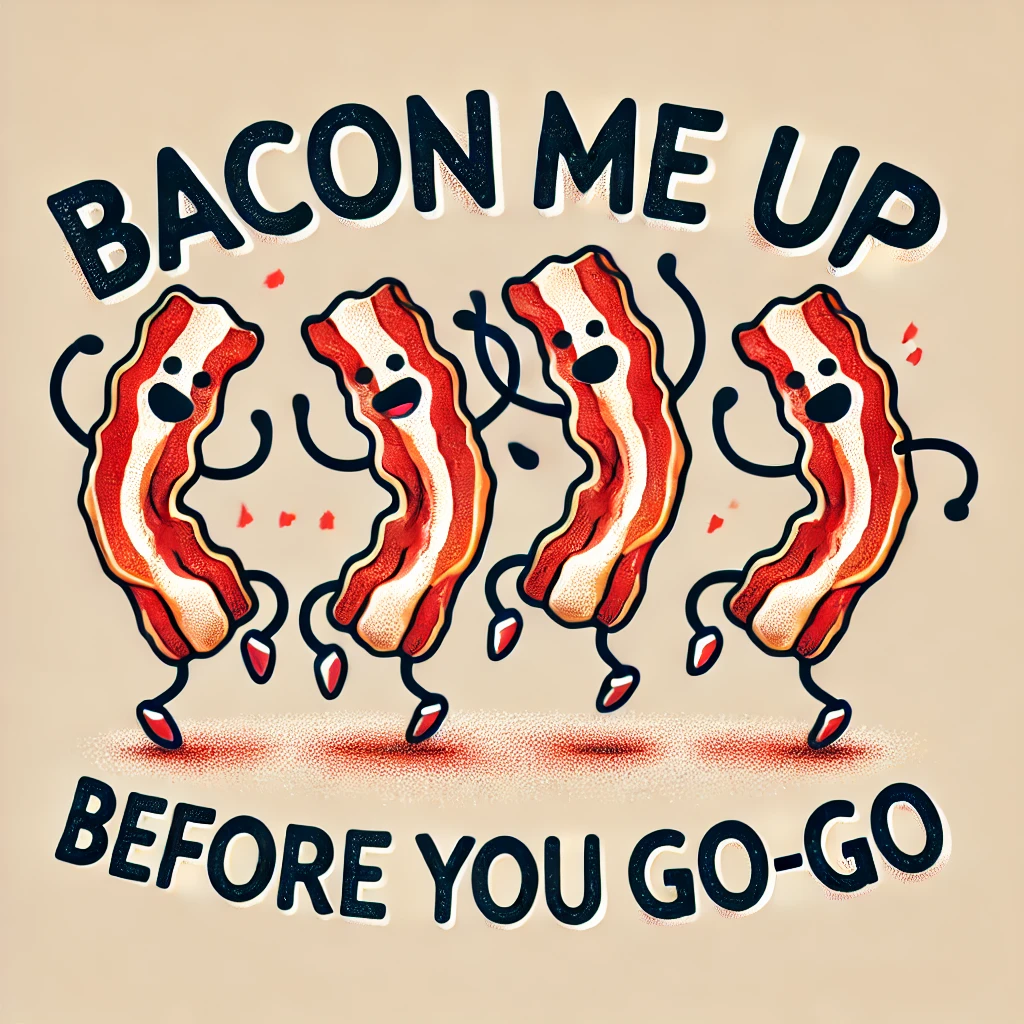 Bacon me up before you go go. Bacon puns