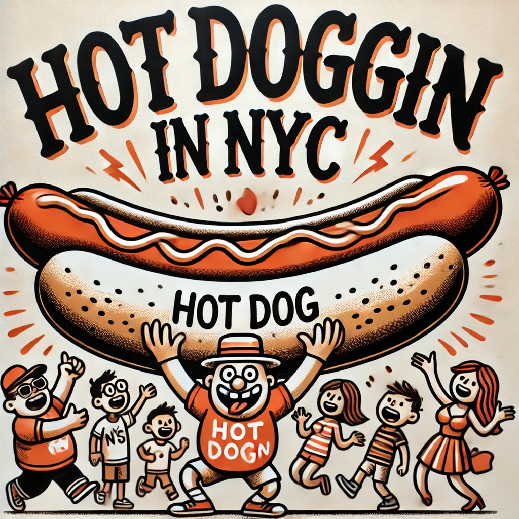 Hot Doggin in NYC. Newyork puns
