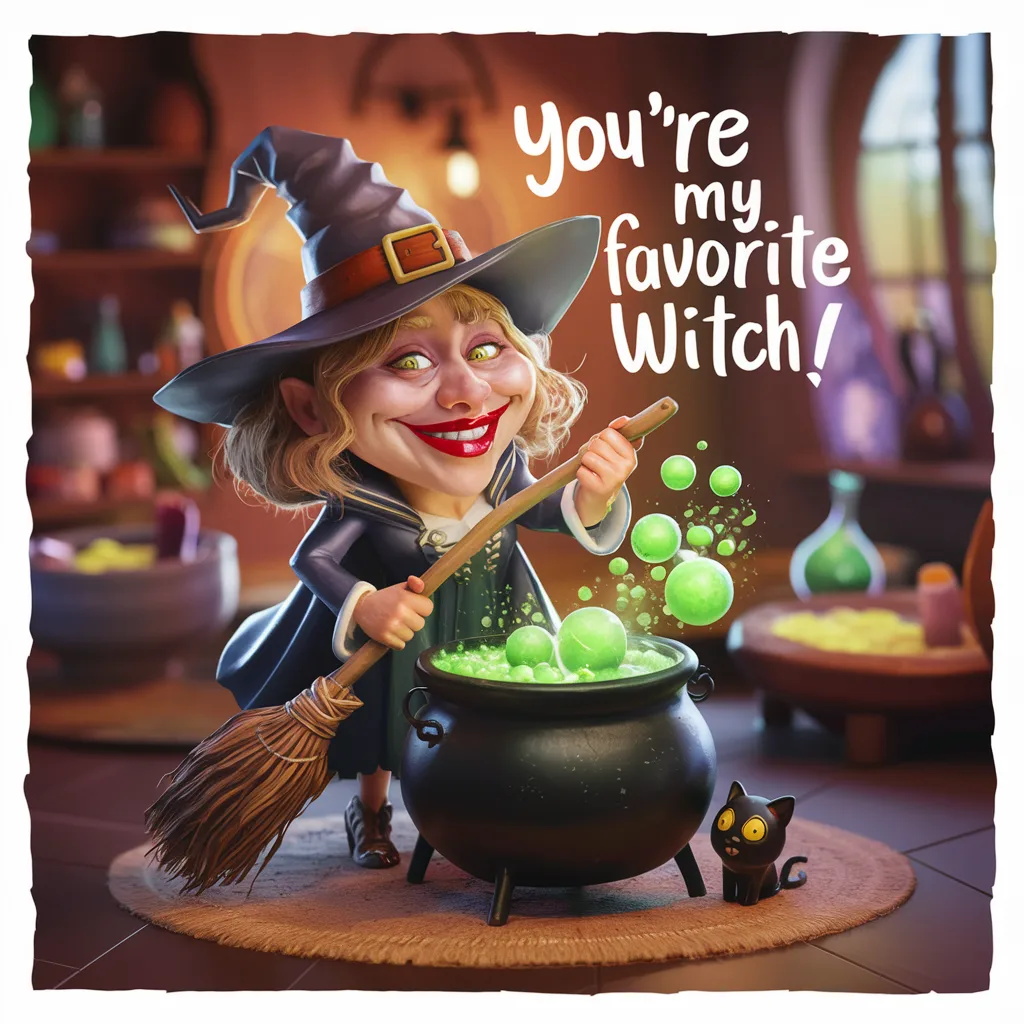 Youre my favorite witch. witch puns