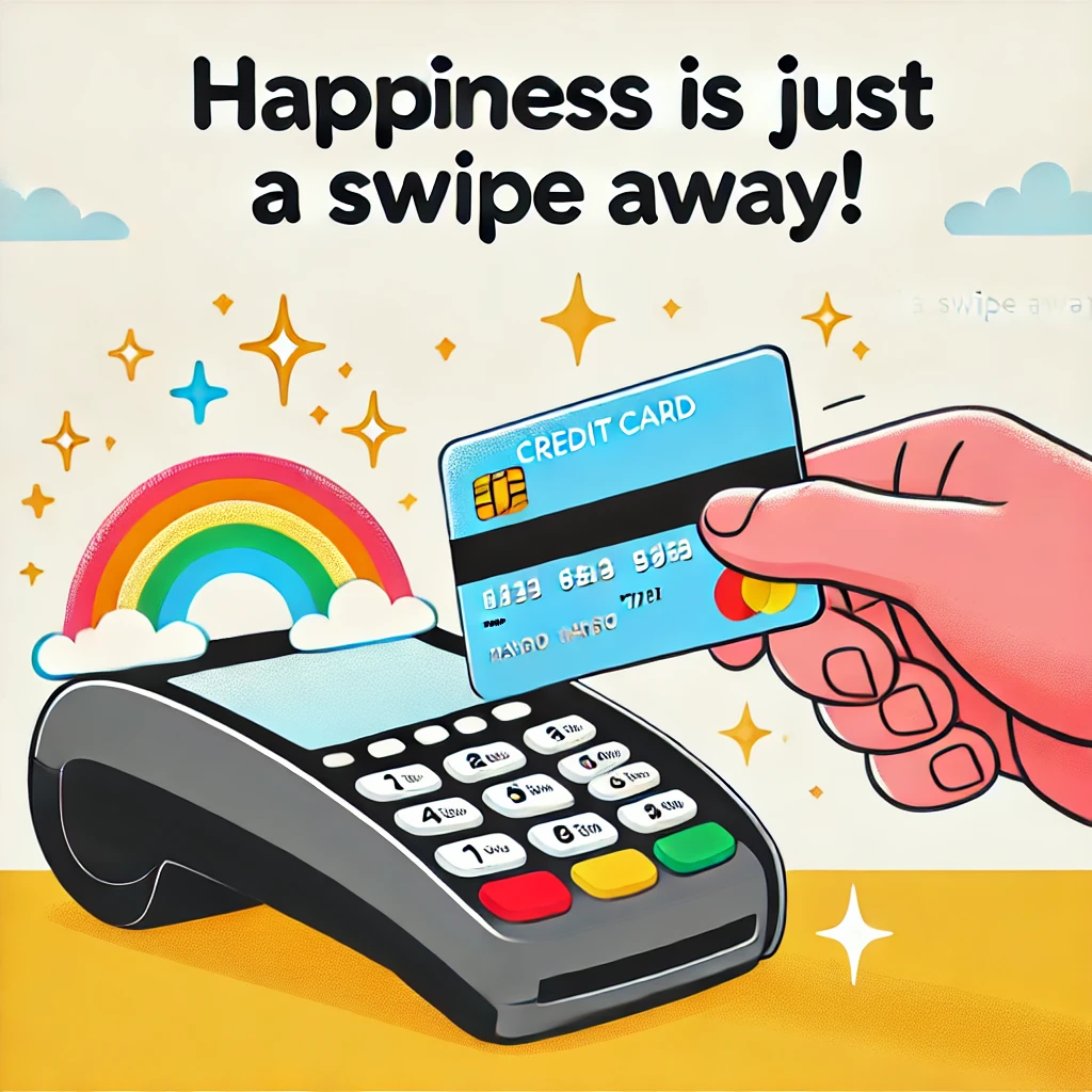 Happiness is just a swipe away Shopping puns
