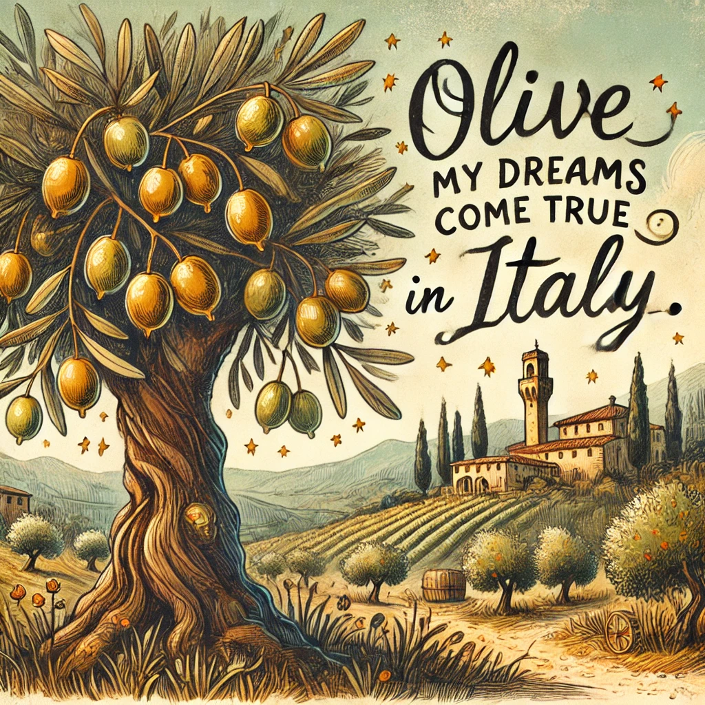 Olive my dreams come true in Italy. Italy puns