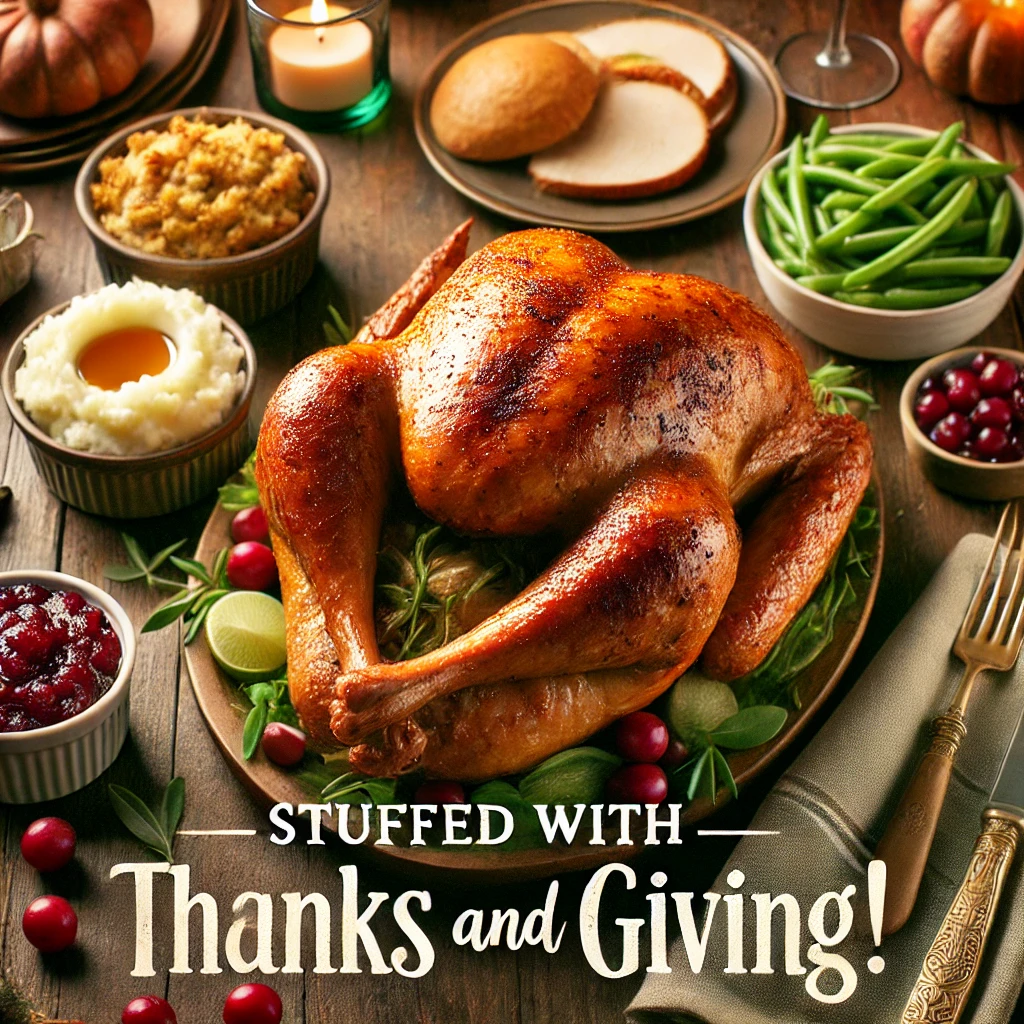 Stuffed with thanks and giving Thanksgiving puns