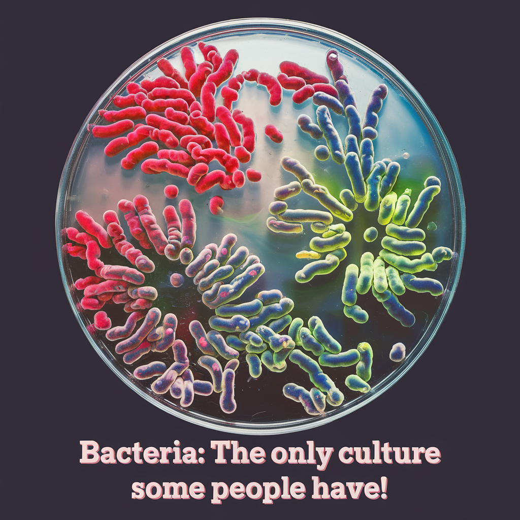 Bacteria the only culture some people have Bacteria Puns