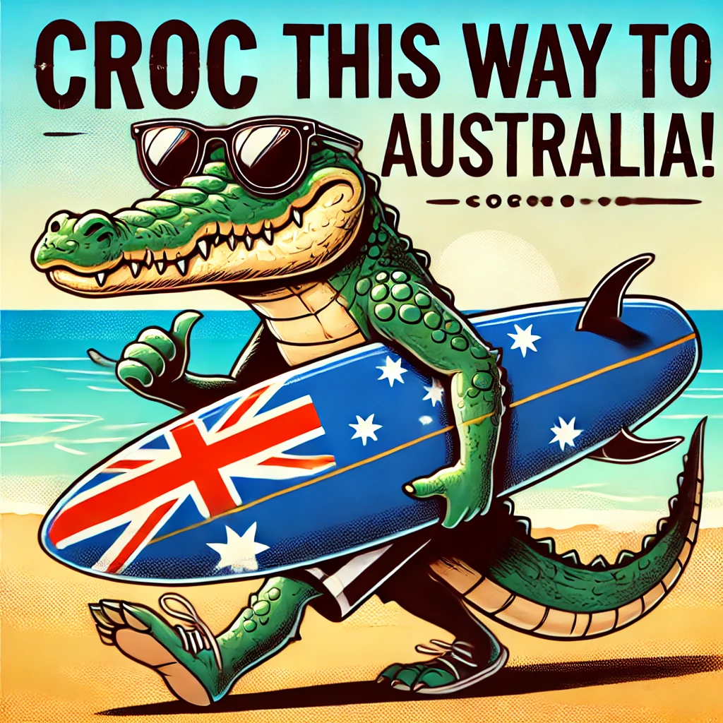 Croc this way to Australia Australia Puns