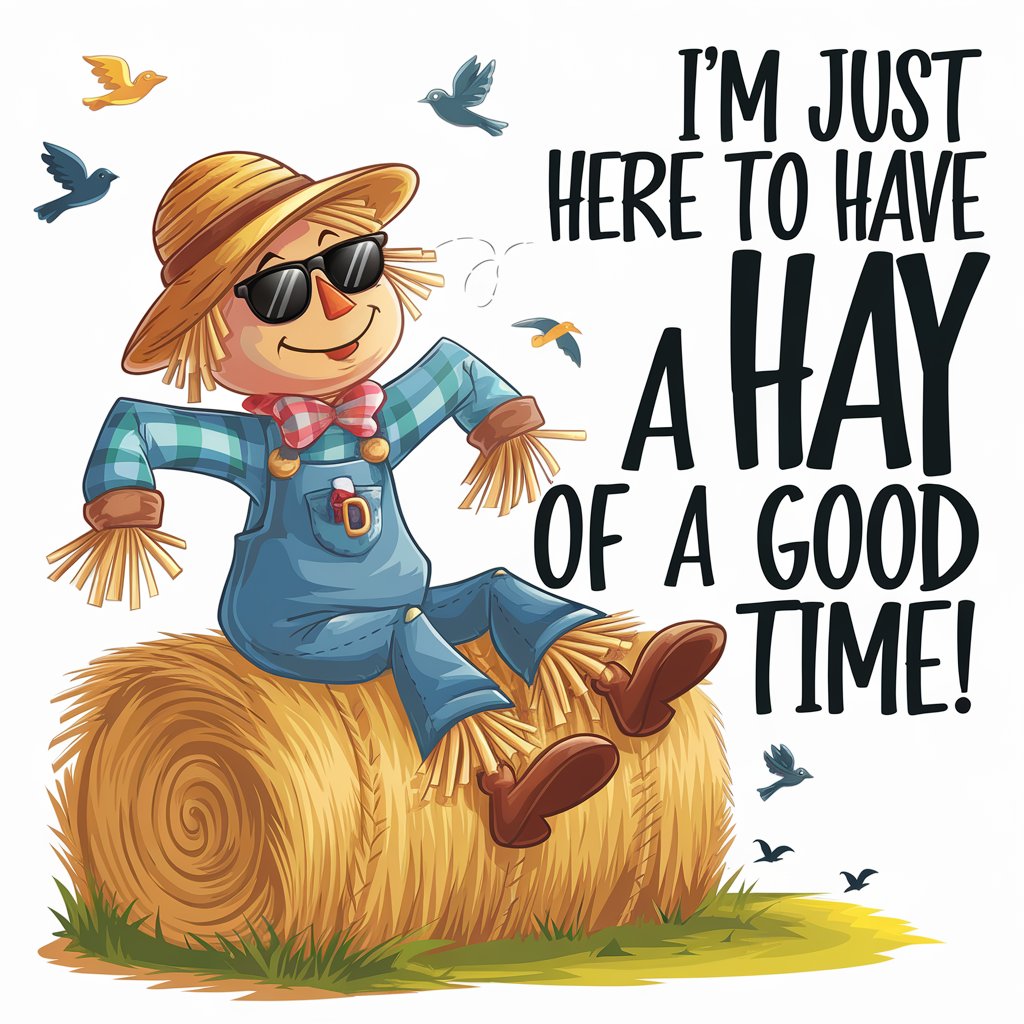 Im just here to have a hay of a good time Scarecrow Puns