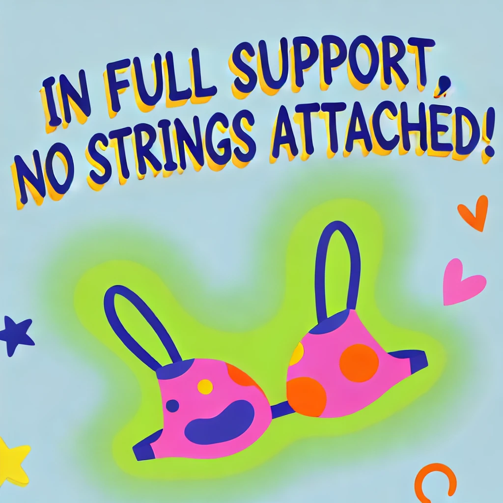 In full support no strings attached Bra Puns