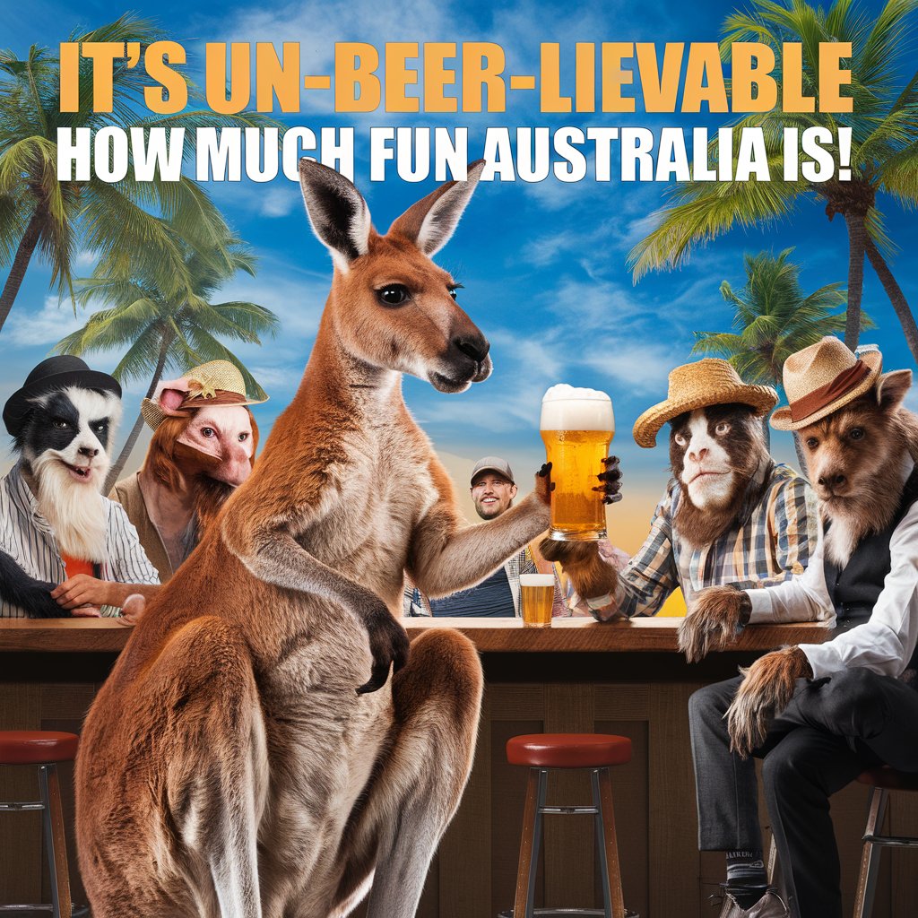 Its un BEER lievable how much fun Australia is Australia Puns