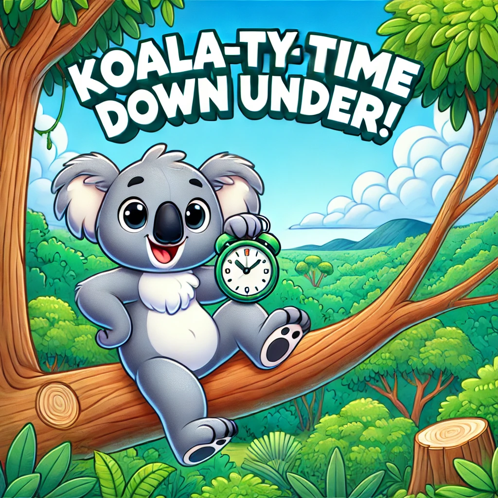 Koala ty time Down Under Australia Puns