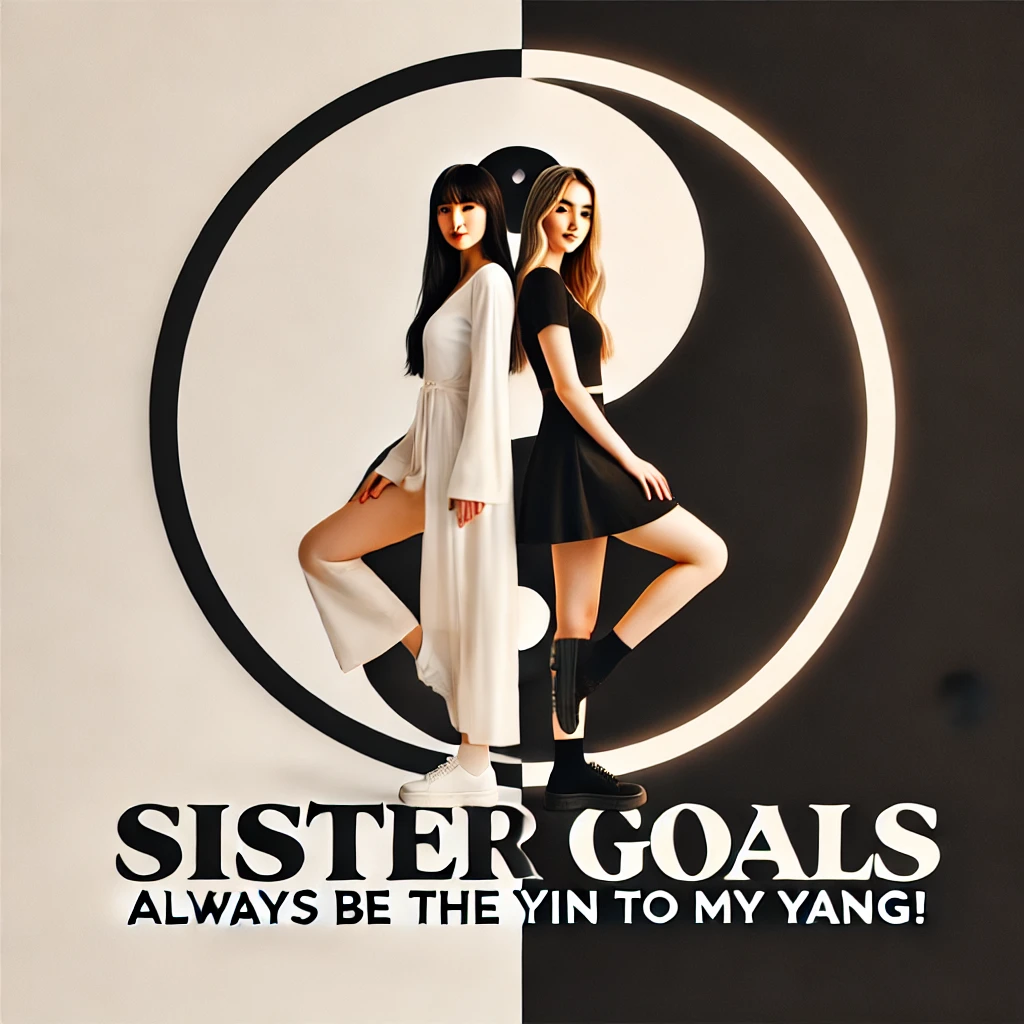Sister goals Always be the yin to my yang Sister Puns