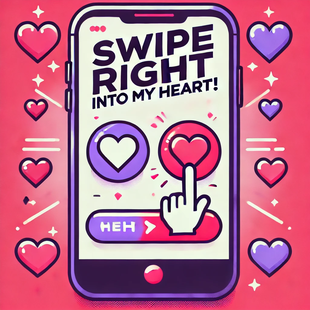 Swipe right into my heart Dating Puns
