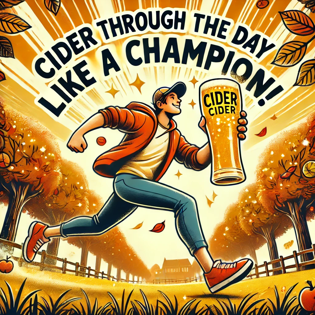 Cider through the day like a champion Cider Puns