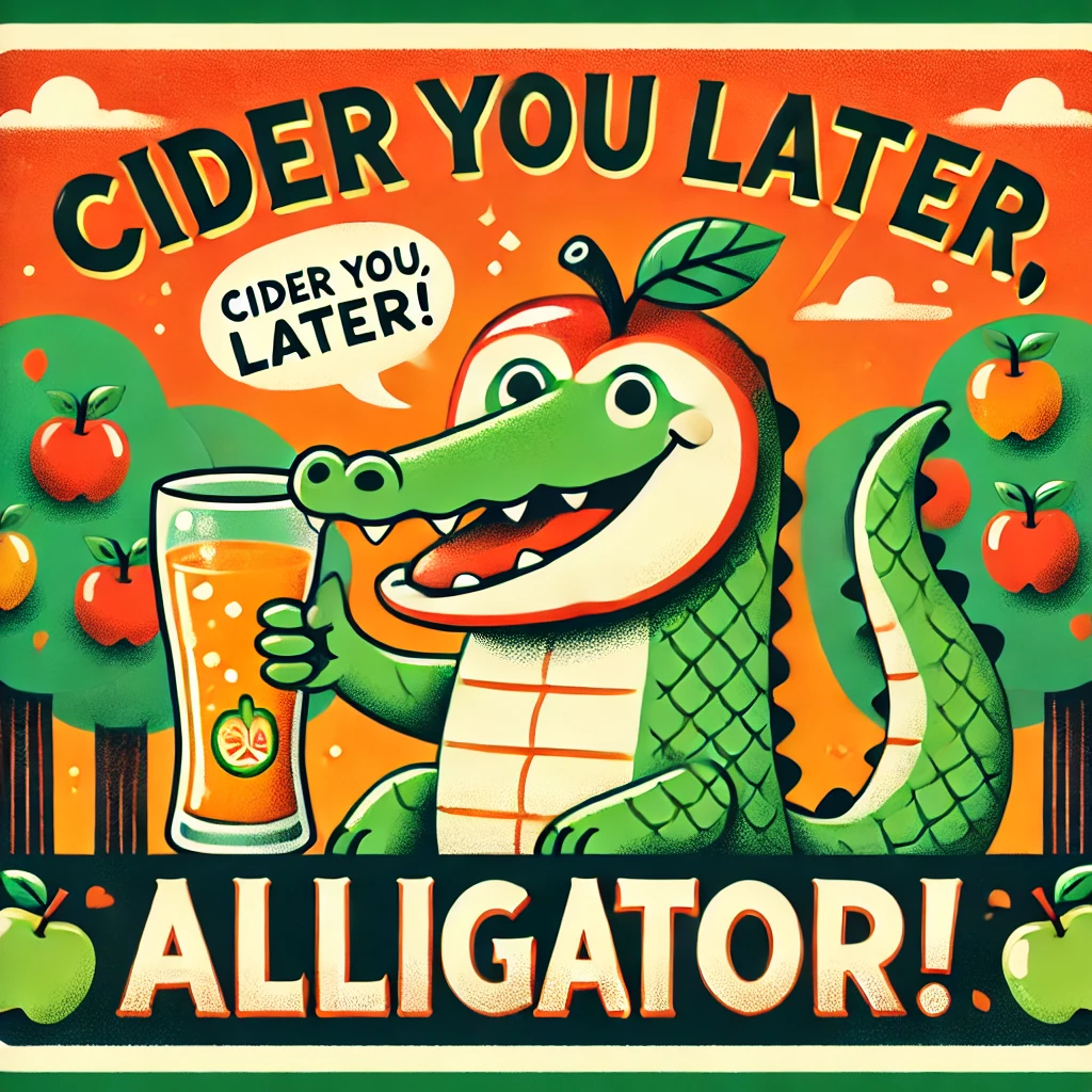 Cider you later alligator Cider Puns