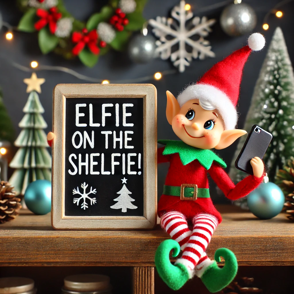 Elfie on the Shelfie Selfie Puns