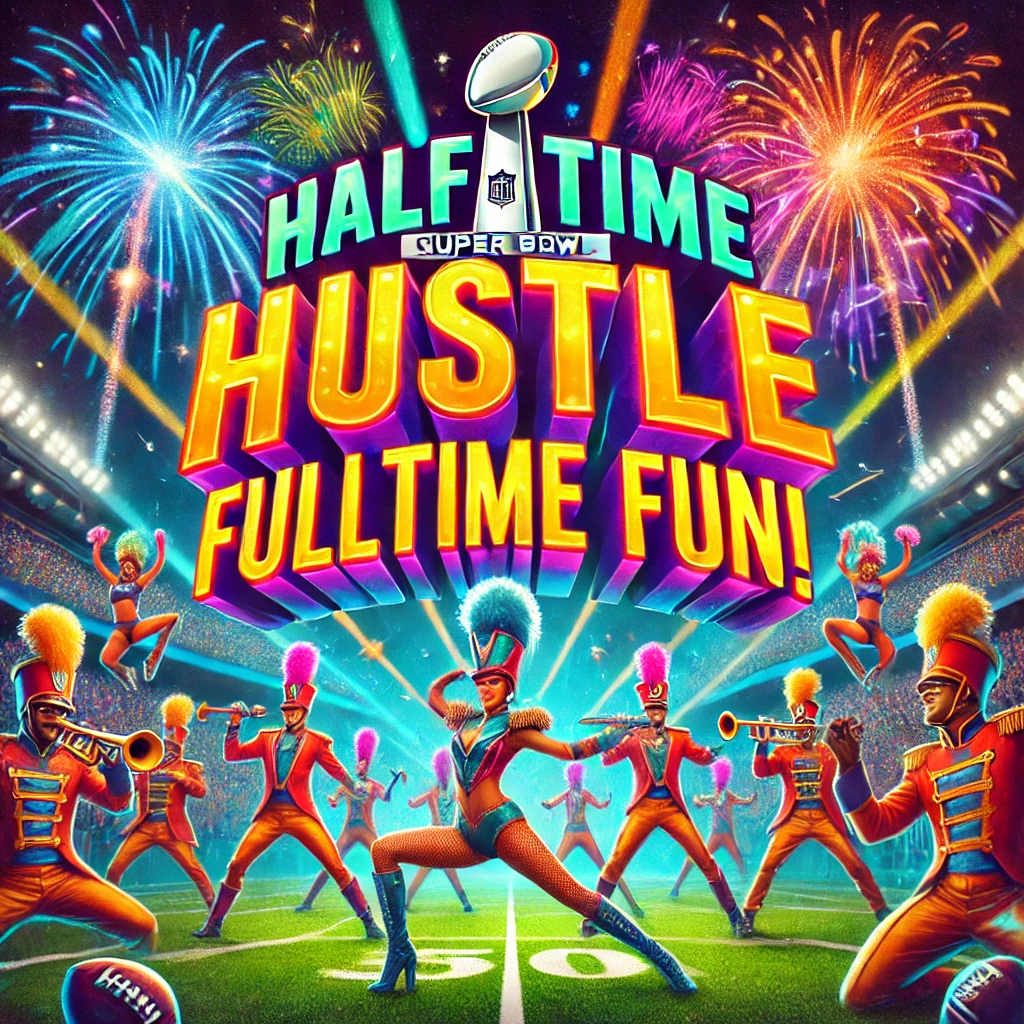 Halftime Hustle Fulltime Fun Super bowl Puns