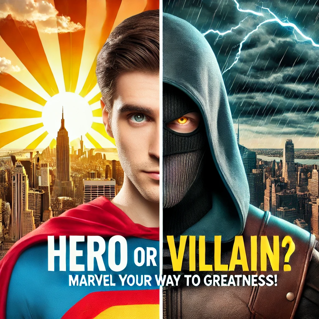 Hero or villain Marvel your way to greatness Marvel Puns