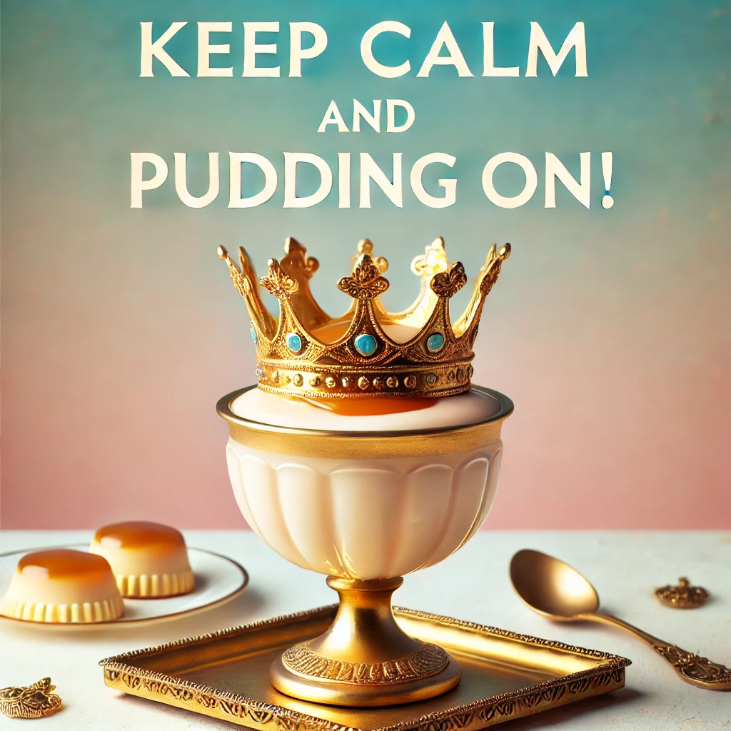 Keep calm and pudding on Pudding Puns