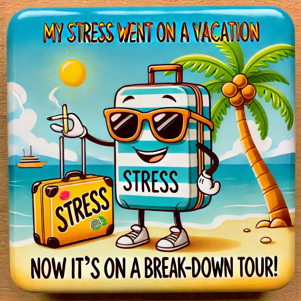 My stress went on a vacation now its on a break down tour Stress Puns