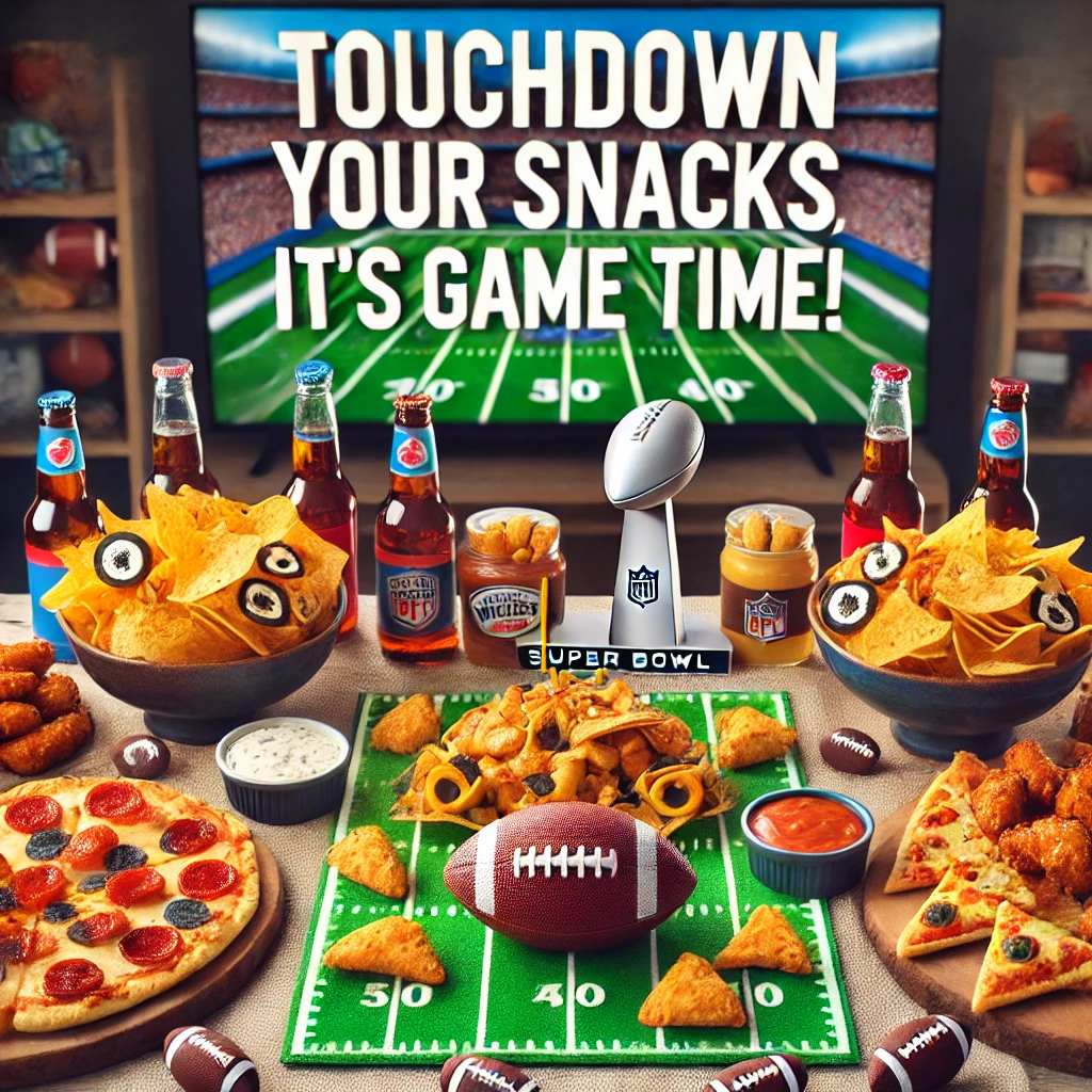 Touchdown Your Snacks Its Game Time Super bowl Puns