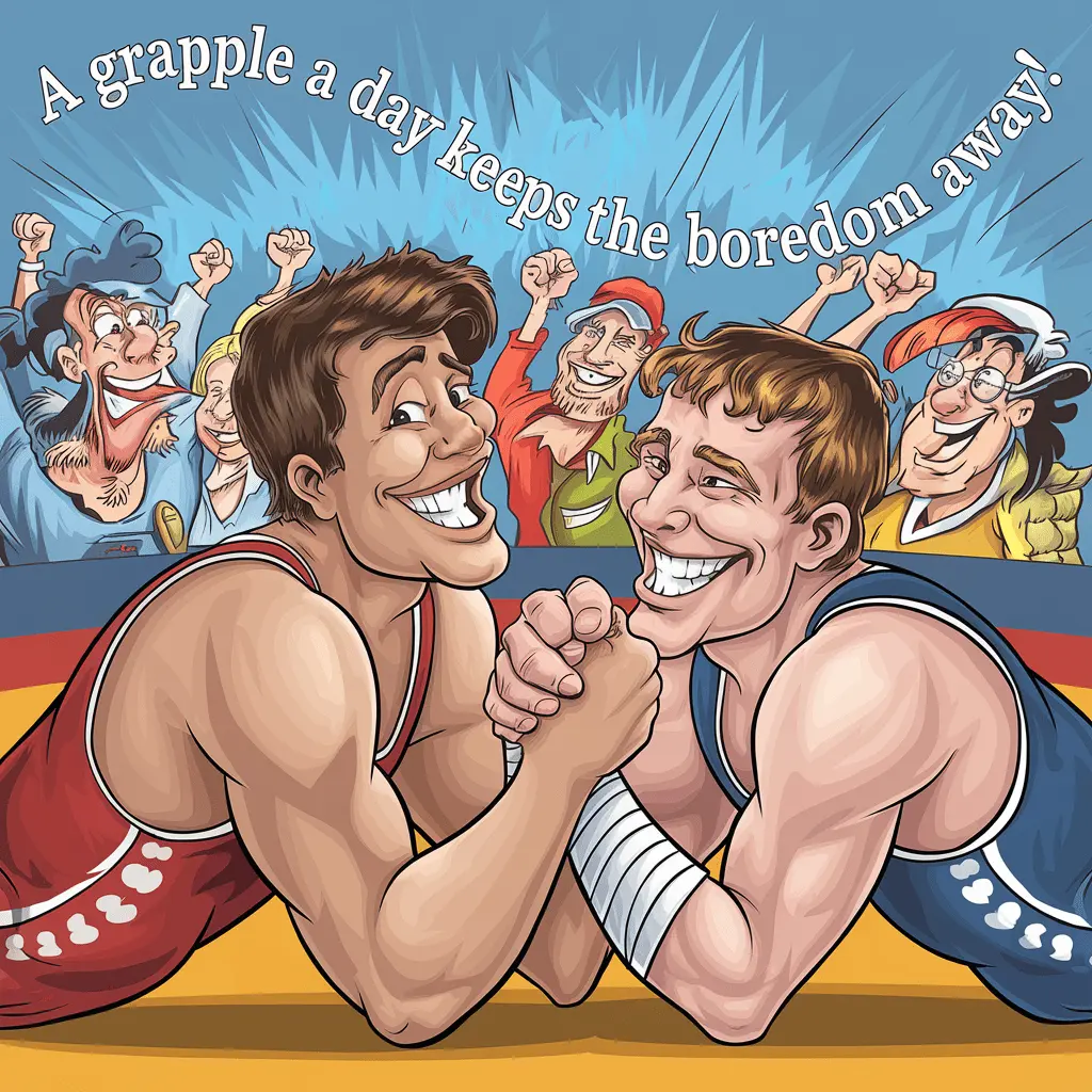 A grapple a day keeps the boredom away Wrestling Puns