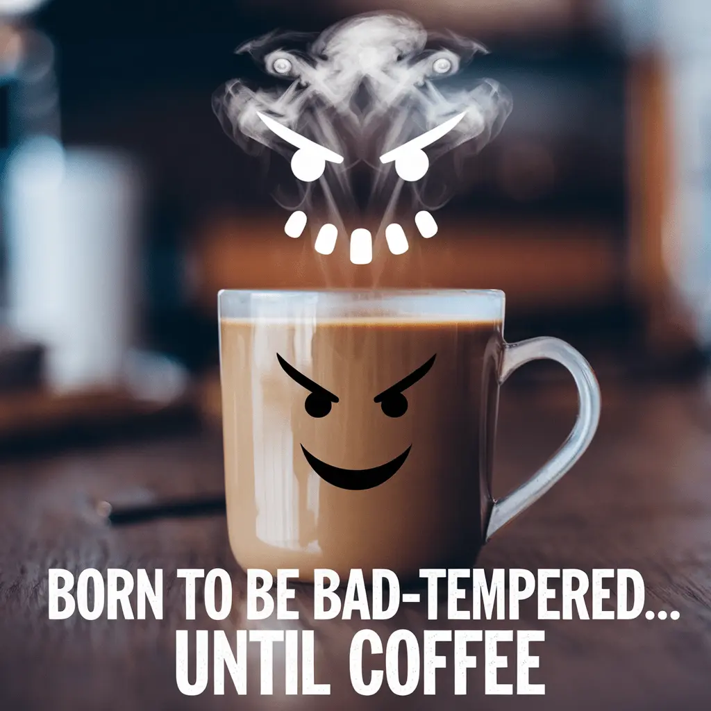 Born to be bad tempered… until coffee. Bad Puns