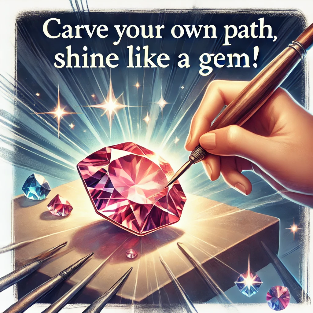 Carve your own path shine like a gem Gemstone Puns