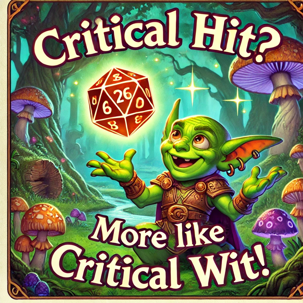 Critical Hit More like Critical Wit DnD Puns