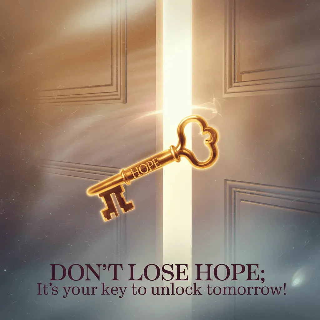 Dont lose hope its your key to unlock tomorrow Hope Puns