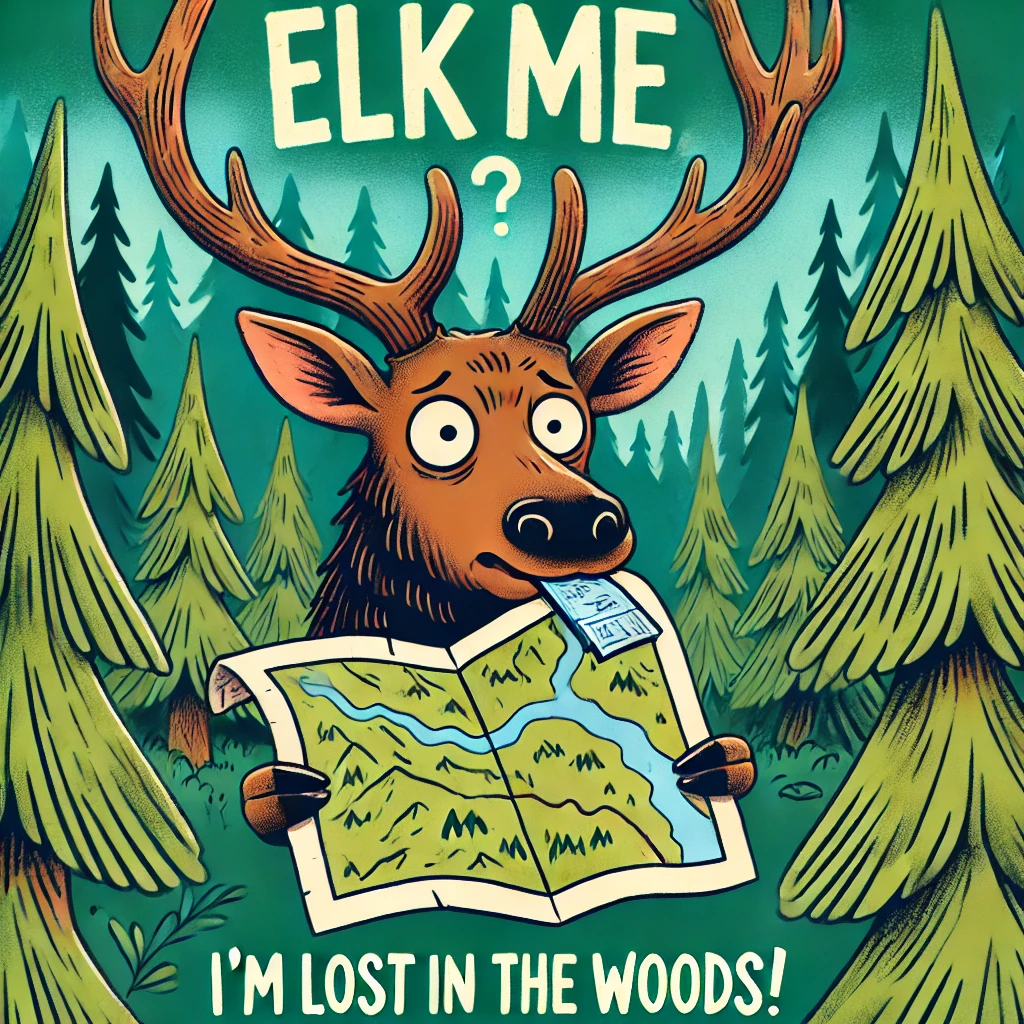 Elk me Im lost in the woods Elk Puns