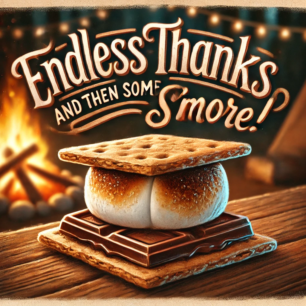 Endless thanks and then some smore Thank you Puns