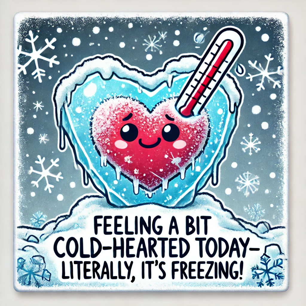 Feeling a bit cold hearted today – literally its freezing Cold Puns