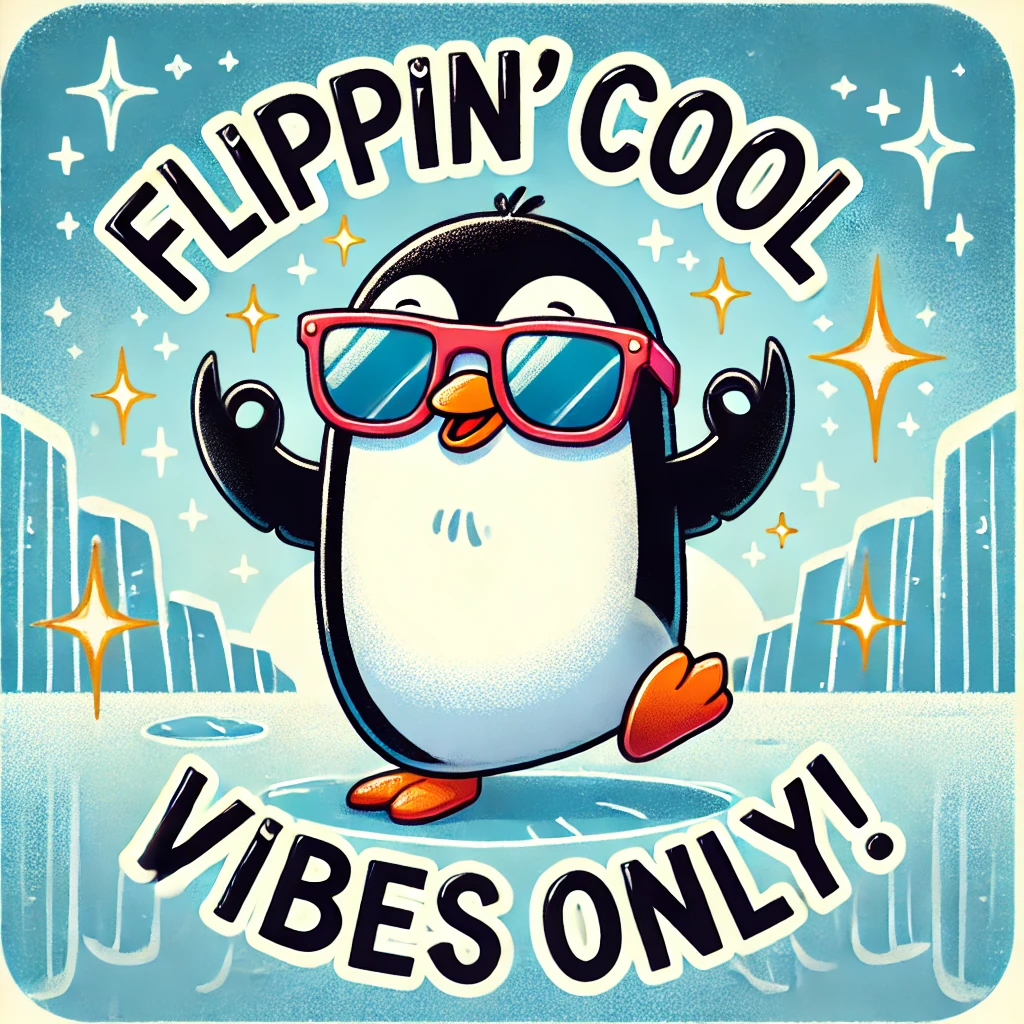Flippin cool vibes only Penguin Puns