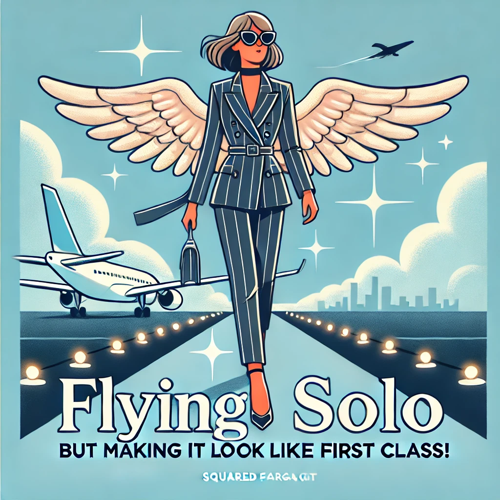 Flying solo but making it look like first class Flying Puns