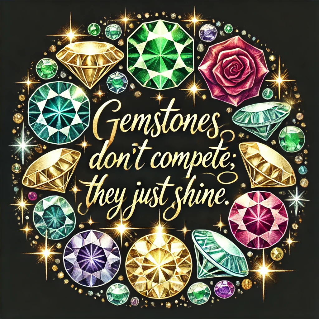 Gemstones dont compete they just shine. Gemstone Puns
