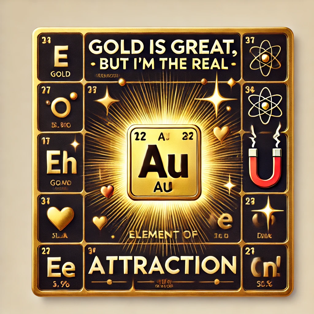 Gold is great but Im the real element of attraction Periodic table Puns