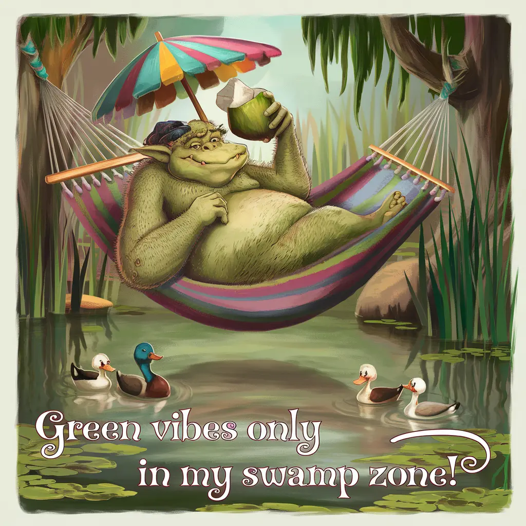 Green vibes only in my swamp zone Shrek Puns