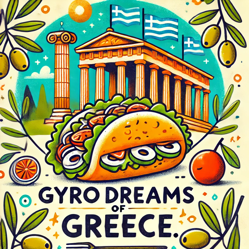 Gyro dreams of Greece. Greece Puns
