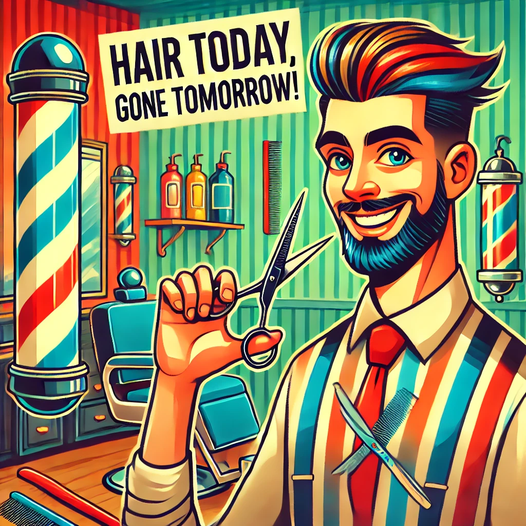Hair today gone tomorrow Barber Puns