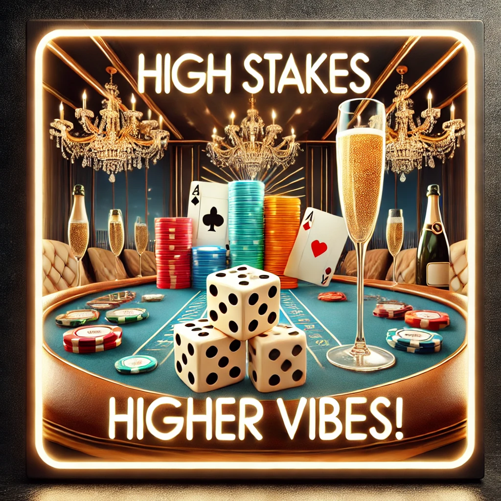 High stakes higher vibes Gambling Puns