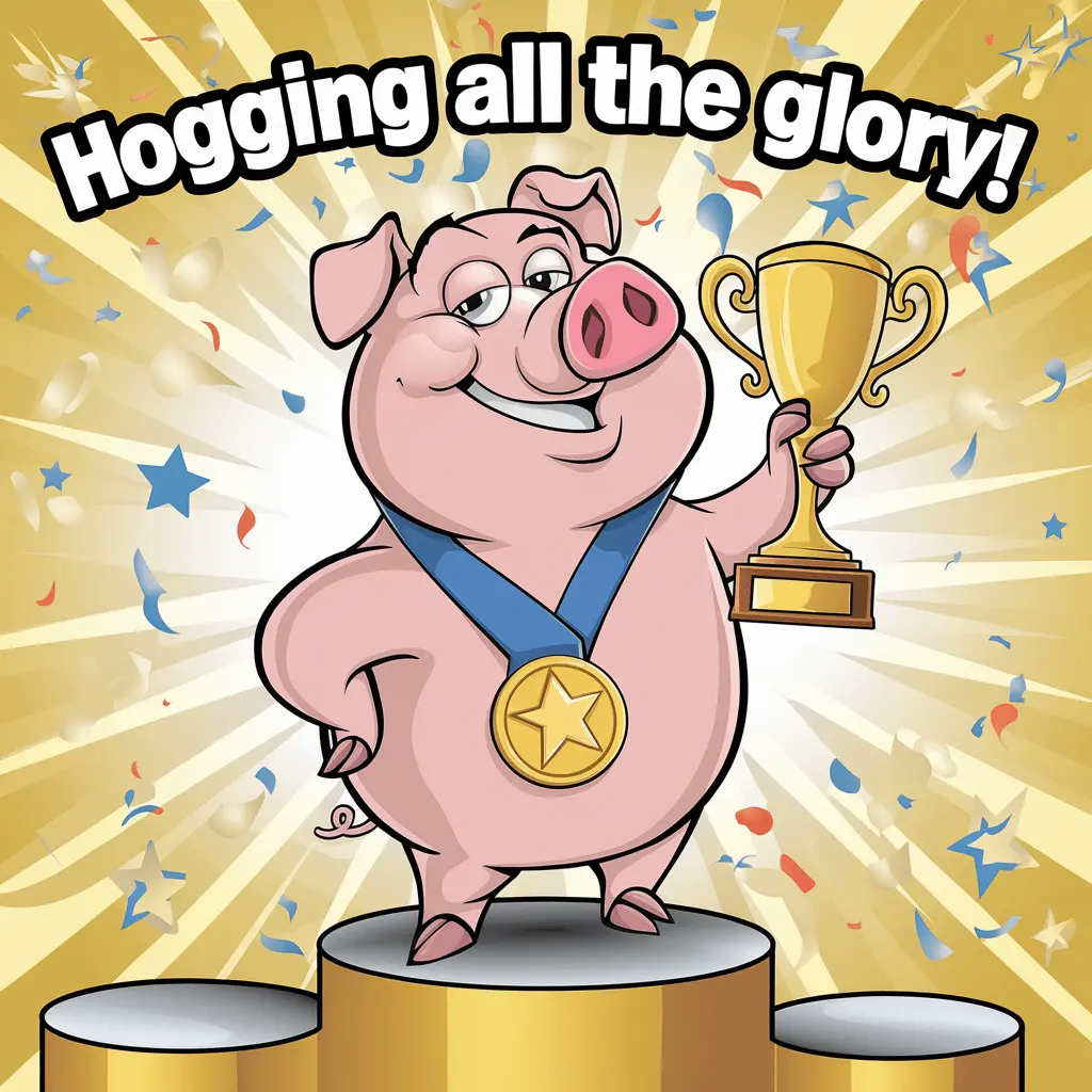 Hogging all the glory Pork Puns