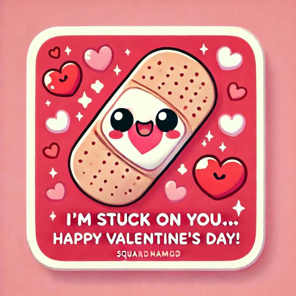 Im stuck on you—Happy Valentines Day Valentines Day Puns