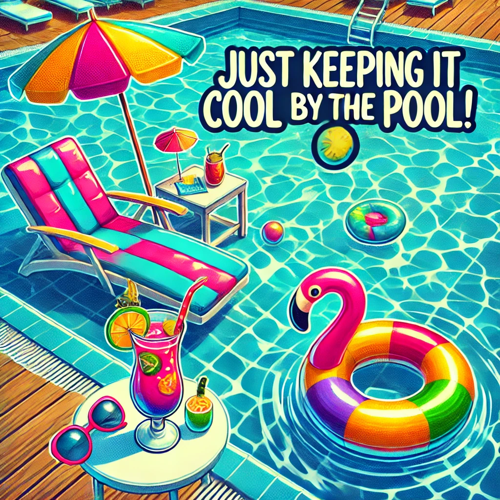 Just keeping it cool by the pool Pool Puns